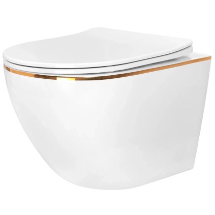 554695 rea carlo tornado rimless zavesna wc misa 490x365x370 mm toaletne sedadlo biela zlaty okraj rea c4800