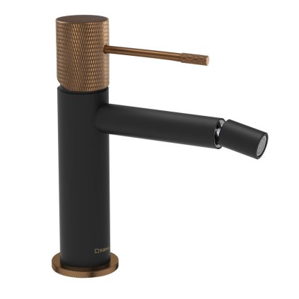 Sapho, baterie bideu SOLARIS pe soclu, negru/cupru mat, WD003PG