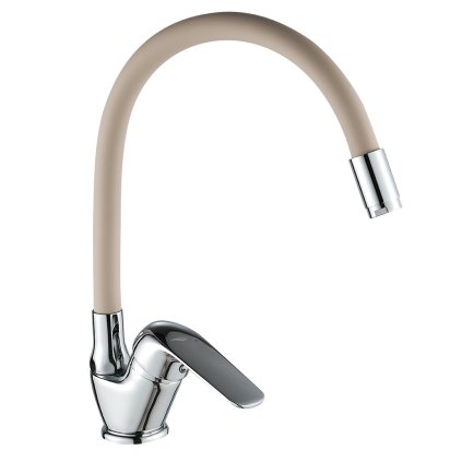 Kuchinox Elza, baterie autonomă pentru chiuvetă cu braț elastic, bej-crom, LAV-BKE_467D