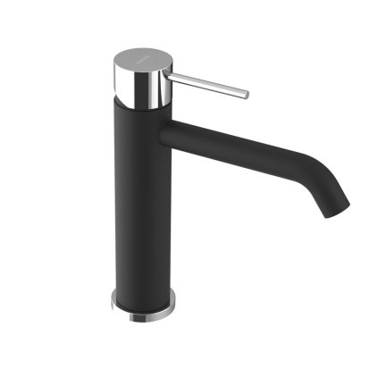 Sapho, baterie lavoar ULTRAMIX pe piedestal, negru mat/crom, UT004BC