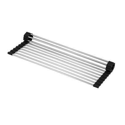 Gamma, covoraș rulabil pentru chiuvetă 41,5 x 26,5 cm, negru-crom, GMA-OR-CH