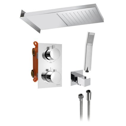 Sapho, set de duș ascuns KIMURA cu robinet termostatic, cutie, 3 ieșiri, crom, KU383-21