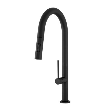 Baterie Gamma Round, chiuvetă înaltă h-460, negru mat, GMA-BRD-BK