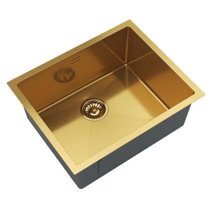 Gamma, chiuvetă din oțel inoxidabil cu 1 compartiment 540x440x210 mm, auriu mat, GMA-S5444-GD