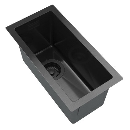 Gamma, chiuvetă din oțel cu 1 compartiment 220x440x210 mm, negru, GMA-S2244-BK