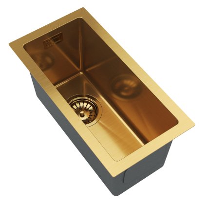 Gamma, chiuvetă din oțel cu 1 compartiment 220x440x210 mm, auriu mat, GMA-S2244-GD