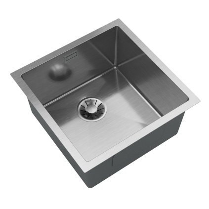 Gamma, chiuvetă din oțel cu 1 compartiment 438x438x215 mm, oțel periat, GMA-S4444-CH