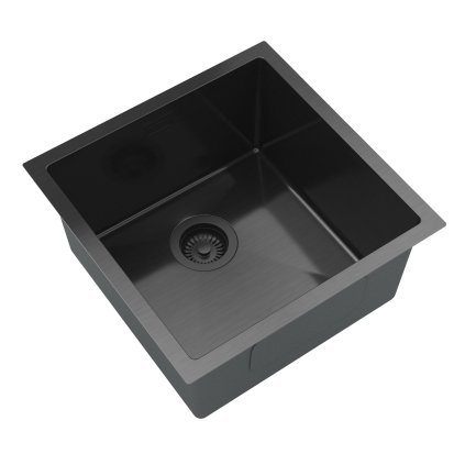 Gamma, chiuvetă din oțel cu 1 compartiment 438x438x215 mm, negru, GMA-S4444-BK