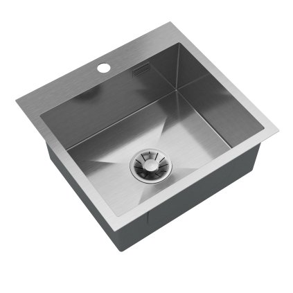 Gamma, chiuvetă din oțel cu 1 compartiment 480x450x210 mm, oțel periat, GMA-S4845-CH