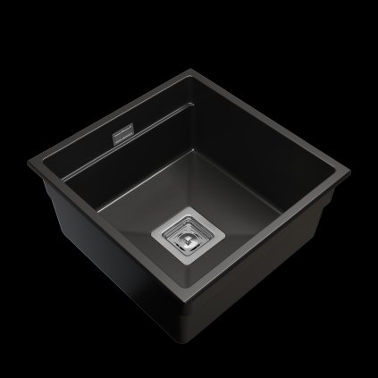 Gamma Decor 4445, chiuvetă granit cu 1 compartiment 440x450x215 mm, negru, GMA-ZLE000128