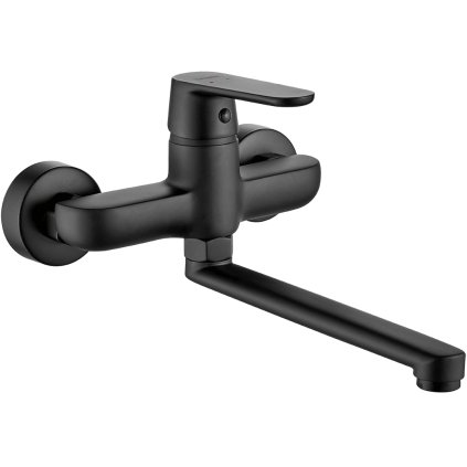Kuchinox Dima, baterie pentru chiuvetă de perete, negru mat, LAV-BQD_780D