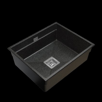 Gamma Decor 6050, chiuvetă granit cu 1 compartiment 600x500x220 mm, negru cu puncte aurii, GMA-ZLE000112
