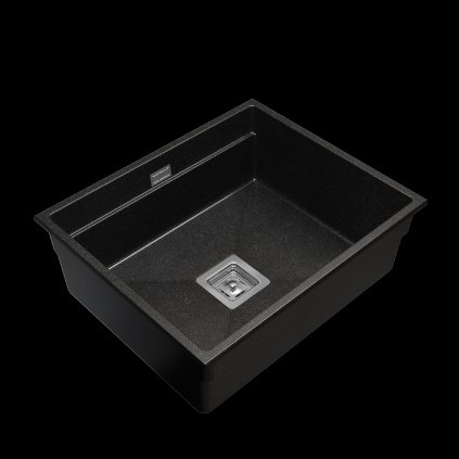 Gamma Decor 6050, chiuvetă granit cu 1 compartiment 600x500x220 mm, negru cu pete, GMA-ZLE000109