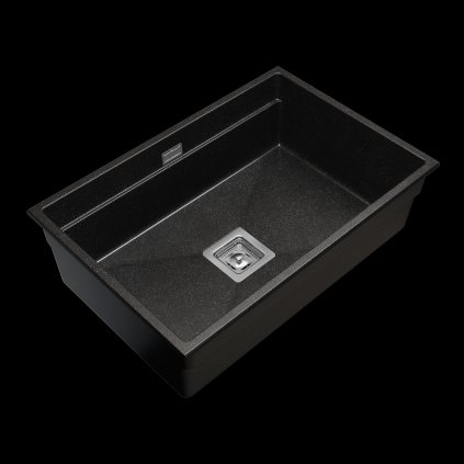 Gamma Decor 7050, chiuvetă granit cu 1 compartiment 700x470x220 mm, negru cu patate, GMA-ZLE000105