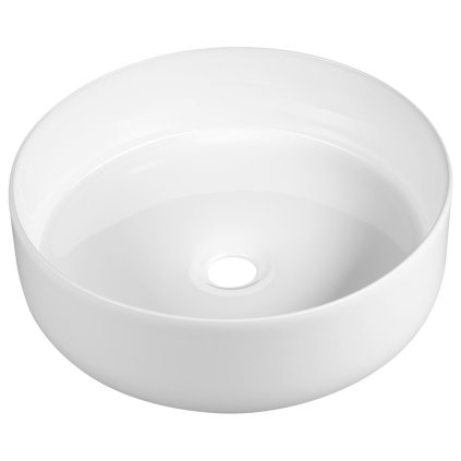 Sapho, chiuveta de blat ceramica FIASTRA, diametru 40cm, alb, FT801