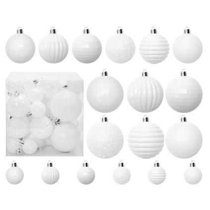215724 9 tutumi vianocne ozdoby na stromcek 36ks 311433d biela chr 02009