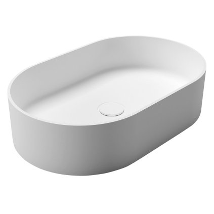 Sapho, lavoar THIN pe blat, Rockstone, 55x35cm, alb mat, WN205