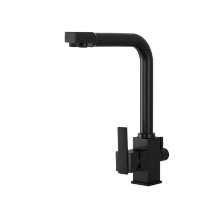 Gamma Nook, robinet de chiuvetă înalt cu racord pentru filtru de apă, negru mat, GMA-BNKF-BK