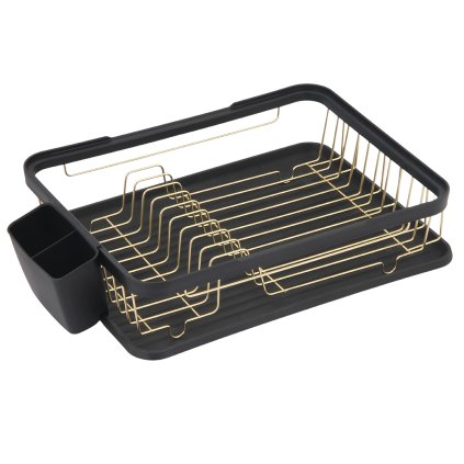 Kuchinox, scurgere de vase din oțel inoxidabil 433x320x105 mm, negru-auriu, LAV-EKC_G00A