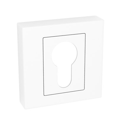 Kuchinox, rozetă mâner cu orificiu pentru inserția cilindrului, alb, LAV-LK5_602A