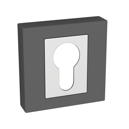 Kuchinox, rozetă mâner cu orificiu pentru inserția cilindrului, grafit-crom, LAV-LK5_502A