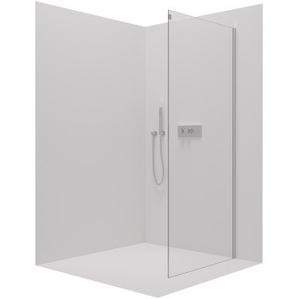 CERANO - Paravan de dus pentru usi Santoro L/R - 8 mm - crom, sticla transparenta - 70x195 cm - fix dintr-o bucata, CER-CER-537466