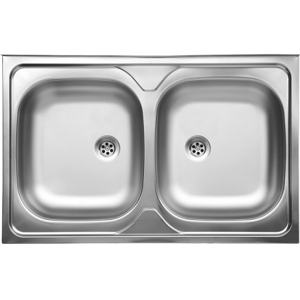 Kuchinox 50, chiuvetă din oțel inoxidabil cu 2 compartimente 800x500x140 mm pentru capac dulap, oțel, LAV-SK5_020T