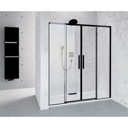 Polysan, usa de dus culisanta ALTIS BLACK 1670-1710mm, inaltime 2000mm, sticla transparenta, AL4412B