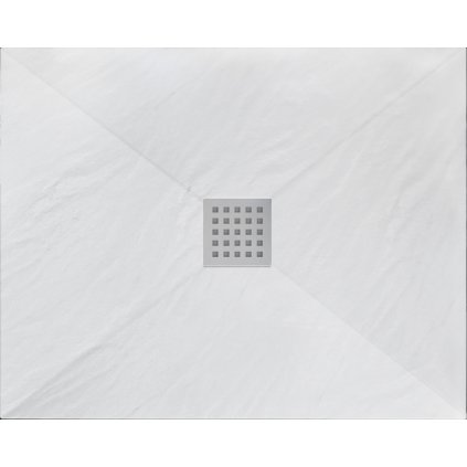 Rea Black Rock, cadă de duș din conglomerat 120x90x3,5 cm, alb, REA-K5582