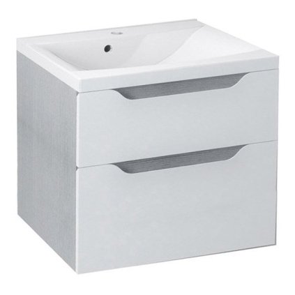 Sapho, dulap lavoar WAVE 60x65x47,8cm, stejar alb/argintiu, WA060-3011