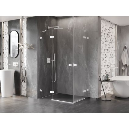 575149 17 mexen lunar duo vyklopny sprchovy kut 100 x 95 cm 8mm cire sklo biely profil 834 100l 095p 20 00