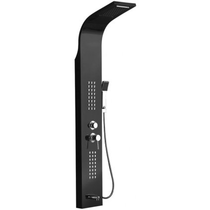 Mexen Ardo, panou de dus cu iesire pentru cada, negru mat, 7617-04-70