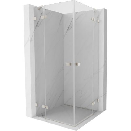 Mexen Lunar Duo, duș cu balamale 75 x 75 cm, sticlă transparentă de 8 mm, profil din oțel, 834-075L-075P-97-00
