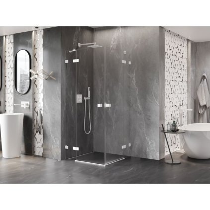 575083 17 mexen lunar duo vyklopny sprchovy kut 80 x 80 cm 8mm cire sklo biely profil 834 080l 080p 20 00