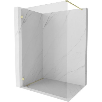 Paravan de duș Mexen Lunar stânga 50 x 200 cm, sticlă transparentă de 8 mm, auriu mat, 830-050-000-55-00-L