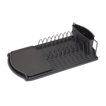 Kuchinox Torino, scurgere farfurie și tacâmuri 47,5x26,5x11 cm, în picioare, negru mat, LAV-EKC_701A