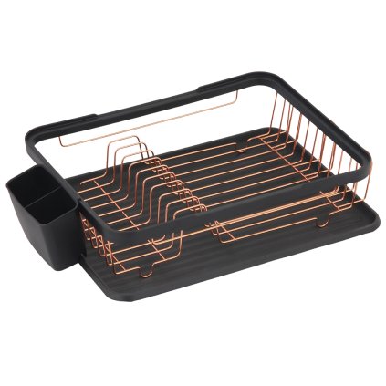 Kuchinox, scurgere de vase din oțel inoxidabil 433x320x105 mm, negru-aur roz, LAV-EKC_800A
