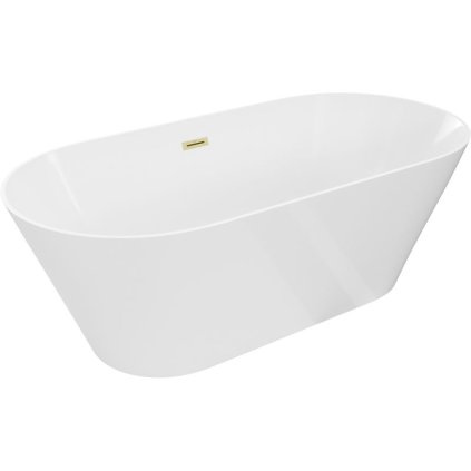 588340 mexen luna slim volne stojaca vana 170 x 75 cm biela zlaty matny prepad 52041707500 55