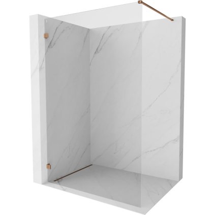 Paravan de duș Mexen Lunar stânga 80 x 200 cm, sticlă transparentă de 8 mm, aur roz, 830-080-000-60-00-L