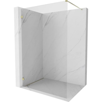 Paravan de duș Mexen Lunar stânga 80 x 200 cm, sticlă transparentă 8 mm, auriu strălucitor, 830-080-000-50-00-L