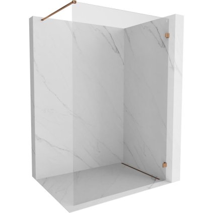 Paravan de duș Mexen Lunar dreapta 50 x 200 cm, sticlă transparentă de 8 mm, aur roz, 830-050-000-60-00-P