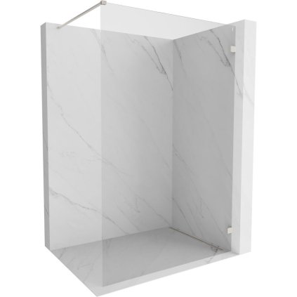 Paravan de duș Mexen Lunar dreapta 80 x 200 cm, sticlă transparentă de 8 mm, oțel periat, 830-080-000-97-00-P