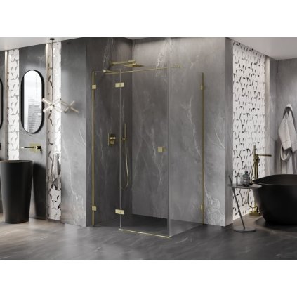 579931 17 mexen lunar t sklapaci sprchovy kut lavy 130 x 90 cm 8mm cire sklo zlaty matny profil 834t 130 090 55 00 l