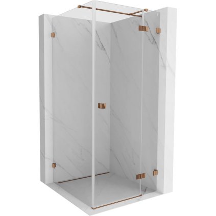 Mexen Lunar T, duș cu balamale dreapta 120 x 120 cm, sticlă transparentă de 8 mm, profil auriu roz, 834T-120-120-60-00-P
