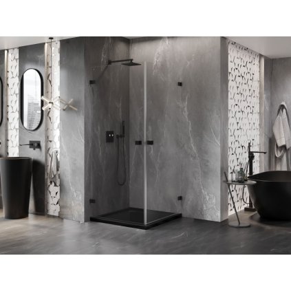585880 mexen lunar b duo vyklopny sprchovy kut 100 x 100 cm cire sklo cierna matna 832 100l 100p 70 00