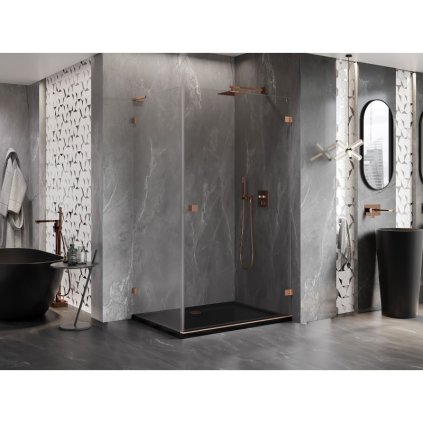 586876 20 mexen lunar b l pravostranny vyklopny sprchovy kut 75 x 70 cm cire sklo medena matna 832l 075 070 65 00 p