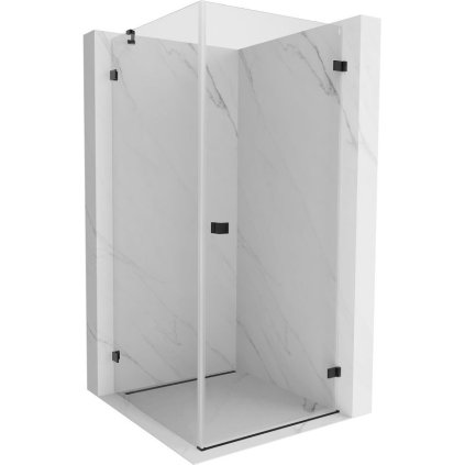 Mexen Lunar-B cabină de duș cu balamale pe partea dreaptă 80 x 80 cm, sticlă transparentă, negru mat, 832-080-080-70-00-P