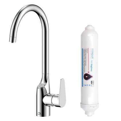 Laveo Claro, baterie pentru chiuveta inalta cu filtru de apa potabila, crom, LAV-BAKB098D