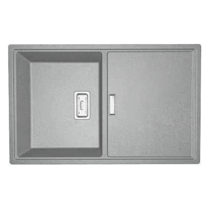 Laveo Tonga, chiuvetă granit cu 1 compartiment 800x500x190 mm, gri, LAV-SPT_511Y