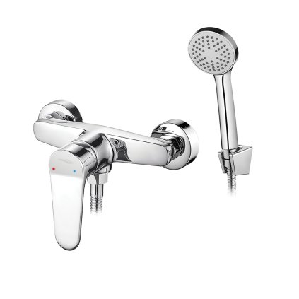 Kuchinox Atez, baterie de duș de perete cu set de duș manual, crom, LAV-BTK_041D